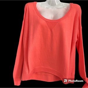 Knit Scoop Neck Coral Sweater - American Eagle Outfitters Size M